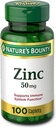 Nature 's Bounty Zinc (Gluconate Zinc) 50 mg, 100 Caplets