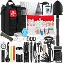 Survival Kit, 250Pcs Survival Gear First Aid Kit dengan Molle System Compatible Bag and Emergency Tent, Emergency Kit for Earthquake, Outdoor Adventure, Henging, Hunning, Gifts for Men Women