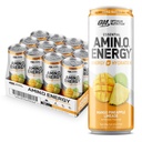 Optimum Nutrition Amino Energy Sparkling Hydration Drink, Electrolytes, Caffeine, Acids Acids, BCAAs, Sugar Free, Mango Pineapple Limeade, 12 Fl Oz, 12 Paket (Packaging May Vary)