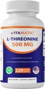 Vitamatik L- Threonine 500mg - 120 Vegetable Capsules Promotes Sehat Liver, Cardiovascular & Structural Fungsi