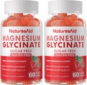 Magnesium Glycinate Gummies 1000mg - Sugar Free Magnesium Potasium Suplemen dengan Vitamin D, B6, CoQ10 untuk Calm Mood & Sleep Dukungan - 120 Strawberry Gummies -2 Pack