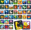 Hebayy 36 Pair Animal Matching Memory Flash Cards for Toddlers, Preschool, Kindergarten and Home. Ukuran 2 "x 2" (5 x 5 cm)