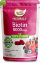 Healthy Delights Delicals, Biotin Soft Chews, Supports Lustrous Hair, Glowing Skin & Strong Nails, Delicious Wild Berry Flavor, 30 Count