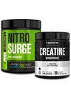 Jacked Factory NITROSURGE Pre Workout Suplemen (Blue Raspberry) Creatine Monohydrate Powder 150g untuk Pertumbuhan Muscle, Peningkatan Kekuatan, Energi Enhanced Energi