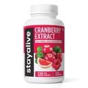 STAY ALVE Cranberry Pills for Women and Men 1000mg with D-mannose, Hibiscus and Grapefruit Extract, 120 Count, D-mannose Cranberry Suplemen, Vegan, Non-GMO & Gluten- Free Powsules Capsules