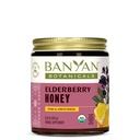 Banyan Botanicals Organicals Elderberry Honey - Dengan Sambucus, Amla & Marshmallow - Dukungan Ammuniune Elderberry untuk Anak-Anak & Dewasa * - 8.25 Oz - Raw, Unfiltered, Pollinator- Friendly, Sustably Sourded, Fair Wild