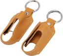 Umum Asthma Inhaler Holder, Inhaler Case Inhaler Membawa Holder Clasp Keselamatan Klip 2pcs Portable PU Leather Protective Hoder (Turmeric)
