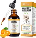 Relief Alergy Drops for Cats, Cat Allergy Ammune Booster Treatment for Seasonal Allergies & Digetical, Healleal Liver & Imune System, Cat Herb Suplemen dengan Vitamin C, Chicken Flavor - 60ml / 2f.oz