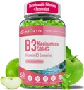 Niacinamide Gummies 500mg, Wisable Vitamin B3 Suplemen dengan Resveratrol 500mg, Potency Tinggi Niacer untuk Antioksidant, Skin & Brain Kesehatan, Imune Dukungan, Gegan Apple Flavor, 60 Count