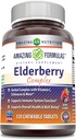 Menakjubkan Formula Kompleks Elderberry Tambahan 124; 120 Tablets Chewable 124; Berry Flavor 124; Non- GMO 124; Gluten- Free 124; Dibuat di AS