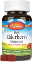 Carlson - Black Elderberry Gummies, with Vitamin C & Zinc, Immune Dupport, 60 Gummies