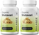 Shatavari Organik 1200 mg, 60 Kapsul - Lactation Dukung Vitamin, Hormonal Saldo for Women, Asparagus Racemogus Root