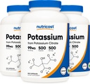 Nutricost Potasium Citrate 99mg, 500 Capsules (3 Botol)