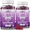 Sistem Kebal Baru Mendukung Gummi - Sambucus Black Elderberry Gummies Dengan Vitamin C dan Zinc (Hammune Dukungan 120 Gummi)