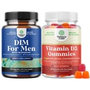 Bundle of Advanced Diindolylmetana DiM Supplement for Men and Vitamin D3 Gummies for Daily Wellness for Bone Muscle & Imune Support