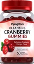 Piping Rock Cranberry Gummies 12.4; 60 Count 124; Cleansing Suplement for Women and Men 124; Cranberry Mango Flavor 124; Vegan, Non-GMO, Gluten Free
