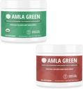 Amla Powder & Green Tea Superfood Suffood Suplement with Indian Gooseberry & Hibiscus, Organik, Vegan, 30 Servis