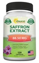 Suplemen Nutrition Saffron - 120 Capsules - Saffron Extract Pills - Pure Saffron Alternatif untuk Powder, Tea, Threads & Gummies
