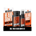 Wild Willies Growth Kit - Capsules & Boost Serum - Natural Growth Oil with Biotin & Caffeine - Vitamin for Fuller, Thicker Beard - 60 Capsules - For Men