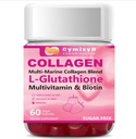 Glutathione Biotin Collagen Glow Gummies, Extra-Strength L- Glutathione & Colageno Hidrolizado untuk Women & 1000mcg Biotin & Multivitamin for Women for Hair Skin Nail