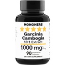 MONOHERB Garcinia 1000 mg - 90 Veg Capsules - Potacy Tinggi 10: 1 Ekstrak