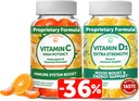Lanakai Vitamin C dan Vitamin D3 Gummies Bundle - 300mg Organic, Non-GMO, Vegan Chewable Gummy - Imunitas, Bone and Mood Dukungan Supplemen untuk Dewasa