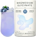 Magnesium Glycinate Powder 200mg 124; Absorpsi Tinggi yang Disediakan Bisglycinate dengan Flower Organik Pea 124; Pasokan Stress Relief, Tenang & Sleep 124; 8.6 oz, 60