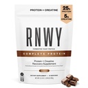 RNWY Complete Protein, 25g Yeast Protein + 5g Creatine Monohydrate, Vegan, Dairy- Free, Informed Sport Disertifikasi, Posting-Workout Recovery for Endurance Athletes, Chocolate, 21 Servings