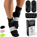 Socks Ice Pack for Feet Coolers - Reconcessible Hot & Cold Therapy Socks w / Compression Straps - Cold Gel Pack for Neuropathy, Foot Pain, Plantar Fasciitis & Spouins (Black, L / XL)