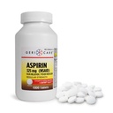 GeriCare Aspirin Tablet 325mg - Reliever Nyeri dan Demam Reducer Aspiins Uncoated untuk Orang dewasa & Anak-anak 12 + (NSAID) Bagus untuk Sakit kepala, sakit gigi, Arthritis, Menstrual & Muscle Pain (Botol 1.000)