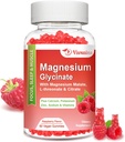 Magnesium Glycinate Gummies 600 mg, Magnesium Gummies untuk Dewasa dan Anak-anak, Dukungan untuk Relaxtion dan Muscle, 60 Raspberry Flavored Gummies