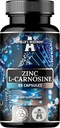 Zinc L-Carnosin 37.5mg per Capsule, 90 Vegan Capsules, 3 Bulan Supplemen, Zinc Suplemen dan Amino Acid Beta- Alanine, oleh Apollo Hegemony.