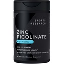 Sports Research Zinc Picolinate 50mg with Organic Coconut Oil 124; Aly Absorbable Zinc Suplement for Healthy Immune Mansion - Non-GMO Verified, Gluten & Soy Free (60 Liquid Softgels)