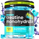 Cretine Monohydrate Gummies Complex 6200 mg for Men & Women - 120 Gumies Advanced Formula W / L-Taurin + Vitamin B12 for Muscle Strenger, Muscle Builder, Energy Boost, Pre- Workout Supplemen - Thinbi