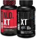 Jacked Factory N.O. XT Nitric Oxide Suplement (90 Count) & Build XT Max Elite Muscle Builder (120 Cacah)