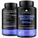 Suplemen Serotonin Natural - Dibuat di AS 5HTP Serotonin & Cortisol Manajer - Serotonin Booster Vitamin Tambahan Perempuan dengan 5- HTP, Vitamin B6, B12, GABA, L Theanine, L Tryptophan - 60 kapsul