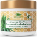 Manuka Honey Eczema Cream Moisturizing Lotion For Psoriasis Relief - Itchy, Dry Skin Rash Oaster- Skin Soothing Moisturizer Baby Kids & Pertumbuhan Kekuatan Tinggi Tubuh & Face Cream 16oz