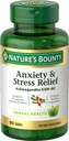 Nature 's Bounty Stress Relief, Ashwagandha KSM-66, Support Occational Stress Relief, Dietary Suplemen, 2 Tablet per Hari, Tablet Vegetarian, Gluten Bebas, 90 Ct