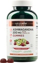 NatureWise Ashwagandha Gummies - Strawberry Kiwi - KSM-66 with Vitamin D3 - Calming Mood support - Vegetarian - Non-GMO, Gelatin dan Gluten Free - 180 Count [3- Bulan Suppply]