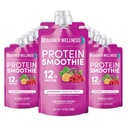 Designer Wellness Protein Smoothie, Real Fruit, 12g Protein, Low Carb, Zero Added Sugar, Gluten- Free, Non-GMO, No Articial Colors atau Flavors, Raspberry Passion Fruit, 12 Count