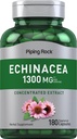 Piping Rock Echinacea Extract Capsules 1300mg 124; 180 Count 124; Herbal Suplemen 12.4; Vegetarian, Gluten Bebas, Non-GMO