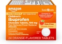 Ibuprofen Ibuprofen, Pain Reliever and Fever Reducer, Orange Flavor, Ages 2-11, Last hingga 8 Jam, 100 mg, 24 Count