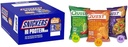 SNICKES Hi Protein Peanut Caramel Bar Bulk Box, Quest Tortilla Protein Variety Pack