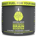Nootropic Brain Booster (30 Pelayan) Nootropic Drink Mix & Brain Suplemen - Support Energy, Focus & Memory - Zero Calories, Sugar Free - Kiwi Strawberry