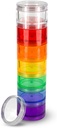 7 Day Medicine Pill Organizer - Kotak Pil Stackable - Fits Little Tablet & Vitamin Suplemen, Jauhkan Obat Harian Anda Diorganisir di Satu Place - Medium - Rainbow