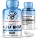 S-Acetyl L-Glutathione 300mg - 60 Acid- Capsules Resistant, High Bioavability S Acetyl Glutathione Suplemen Liver & Skin Health, Supplemen Antioksidant Dukungan Capsules