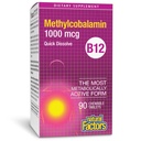 Faktor Natural, Vitamin B12 Methylcobalamin 1000 mcg, Dukungan bagi Kesehatan Energi dan Kebal, Vegetarian, Gluten Bebas, 90 tablet (90 porsi)