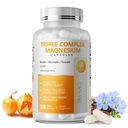 Triple Magnesium Complex - Magnesium Glycinate, Tadrate & Malate Suplemen dengan Omega3, Ashwagandha, GABA untuk Tidur, Hati Otak & Otot Dukungan dan Gegan, 120 Kapsul