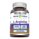Amazing Formula L- Arginine Suplemen 12.4; 500 Mg 124; 250 Capsules 14; Amino Acid Suplemen Pria & Perempuan; Non-GMO 124; Gluten Bebas 124; Dibuat di AS