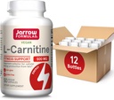 Jarrow Formulas L- Carnitine 500 mg, Dietary Supplement, Dukungan untuk Produksi Energi Sel, 50 Veggie Capsules, 50 Hari Supply Daily (Paket 12)